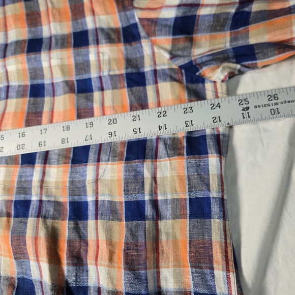 Robert Talbott Carmel Shirt Long Sleeve Button Up 100% Linen Large Plaid - Picture 4 of 8